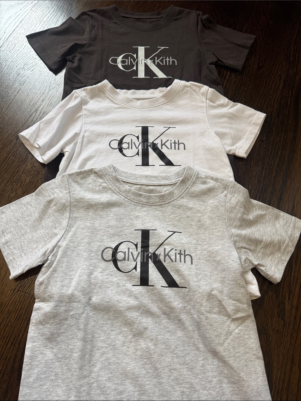 Kith Calvin Klein Kids Logo Tee - Gray, White, charcoal